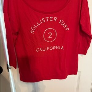 Hollister Red Long Sleeve Surf Tee